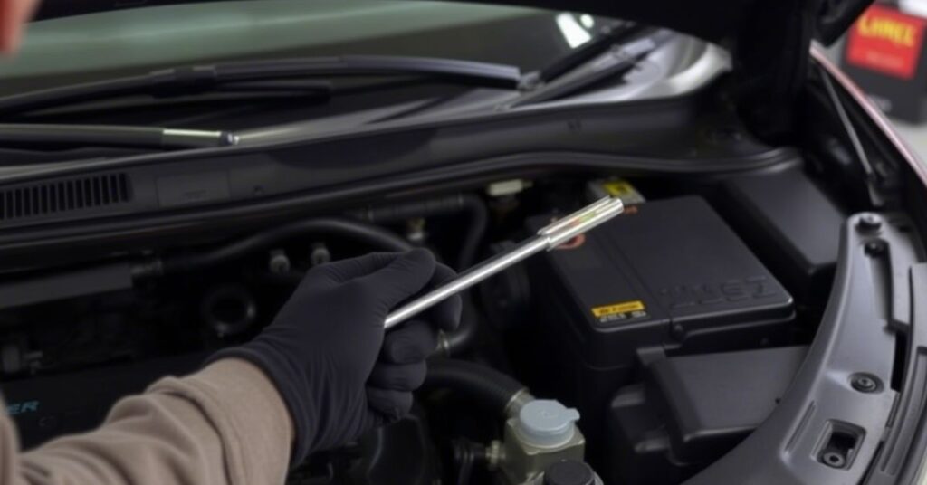 check car engine oil hot