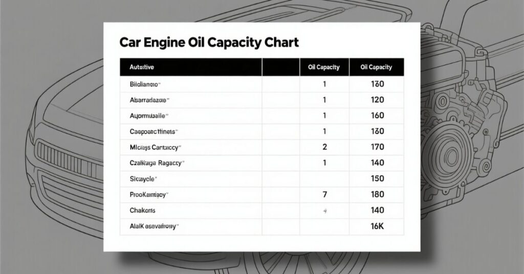 car engine oil capacity chart