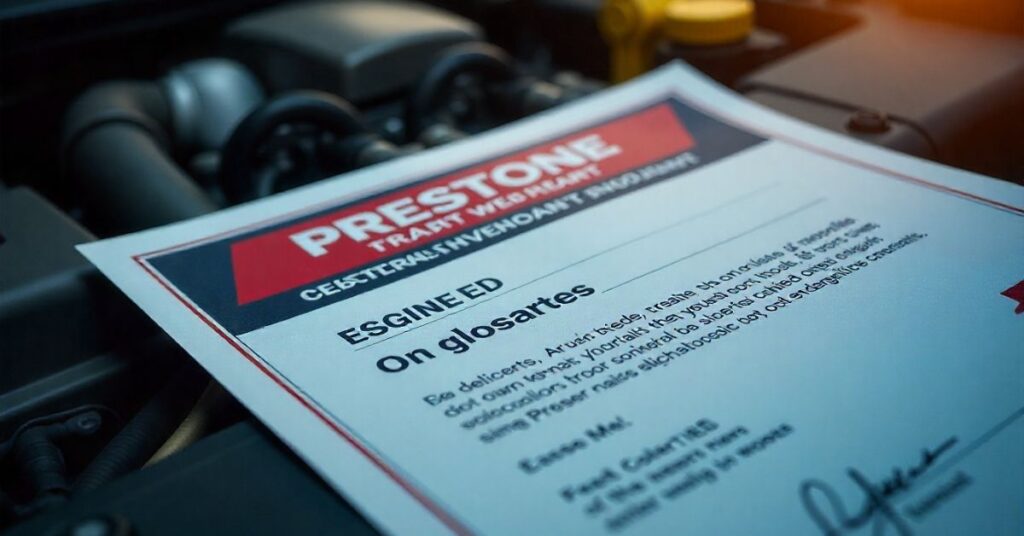 prestone coolant guarantee certificate 