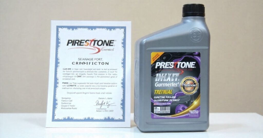 prestone coolant guarantee certificate 