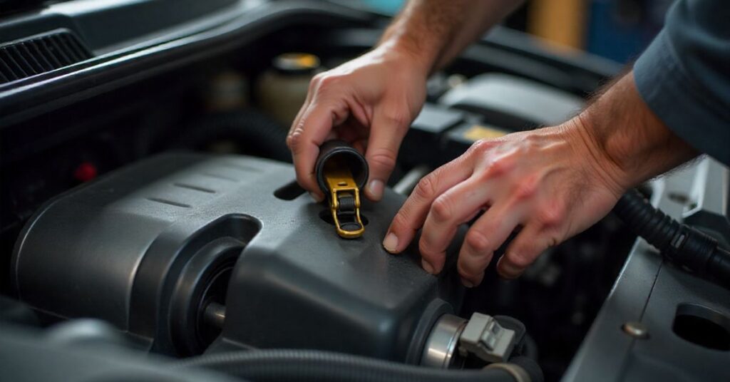 oil change on a diesel engine