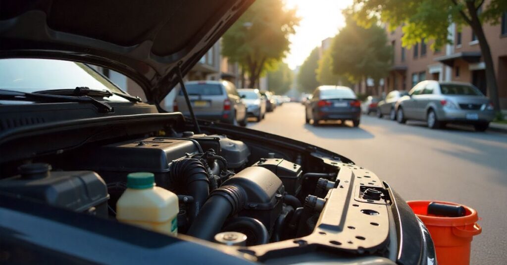 oil change on a diesel engine