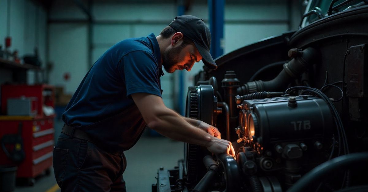 oil change on a diesel engine